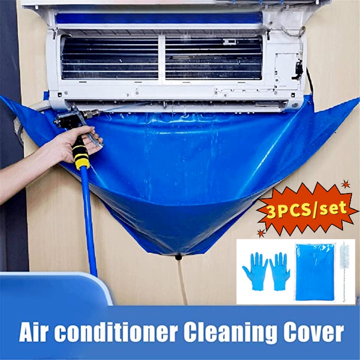 IN Stock ! @N.N9~PVC Waterproof Aircond Cleaning Bag Airconditioner Clean Cover Aircondition Cleaner Tool Air Condition Cleans Kits
