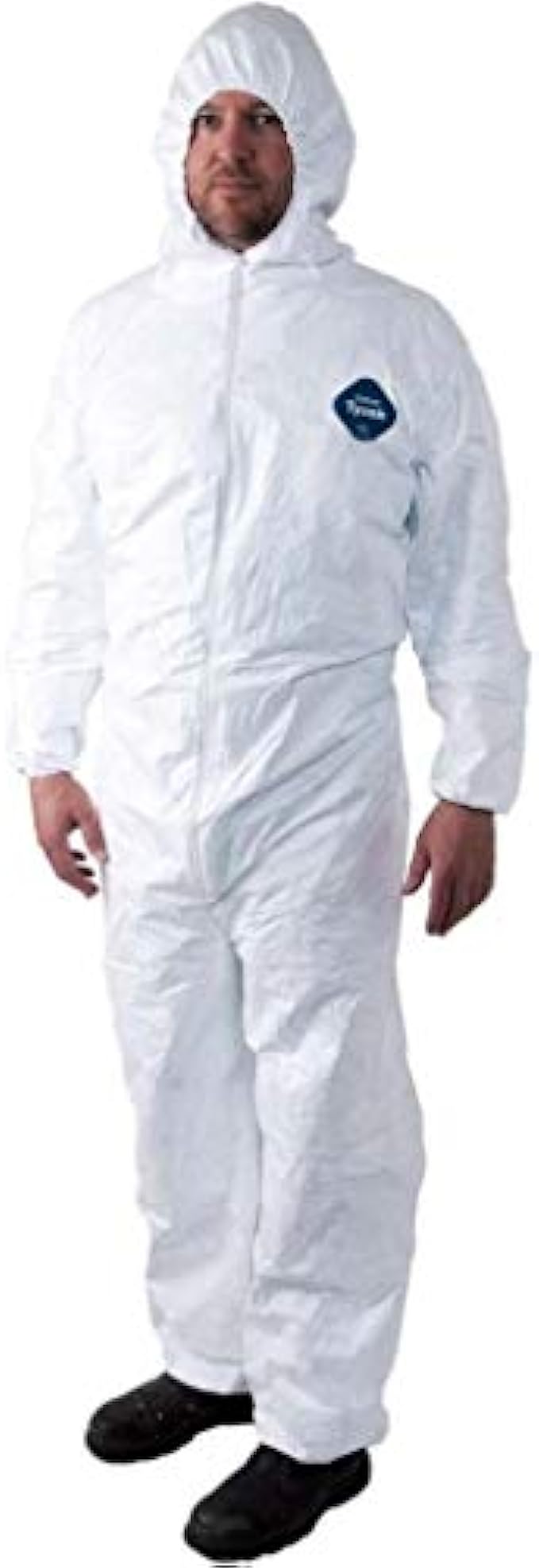 Tyvek Disposable Suit by Dupont with Elastic Wrists, Ankles and Hood (Extra-Large)