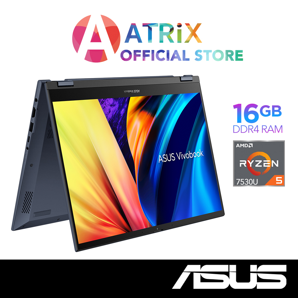 【Express Delivery】ASUS Vivobook S 14 Flip TN3402YA-LZ127W | 14" FHD+ touch | Ryzen5 7530U | 16GB/512GB SSD | Win11 | 2Y