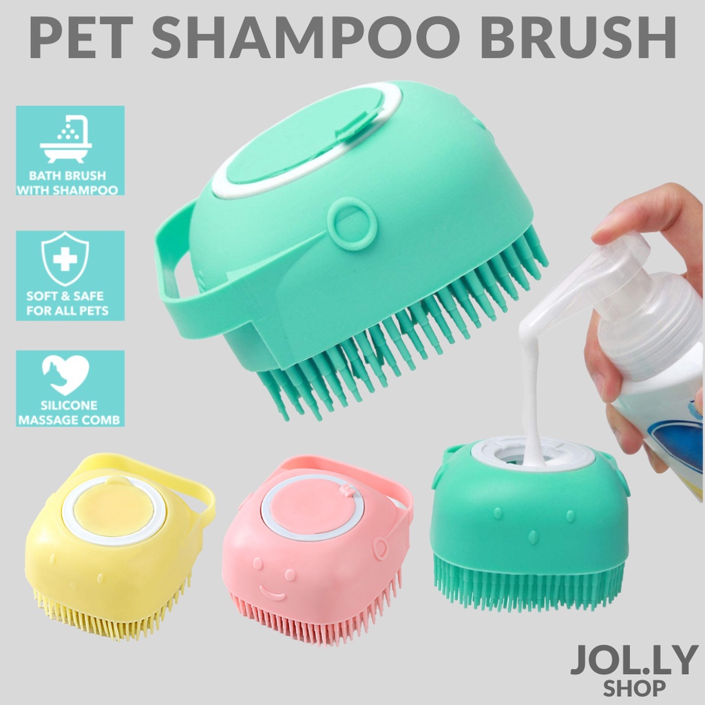 ?SG LOCAL STOCK?Pet Dog Bath Brush Shampoo?Massage Brush Shower?Hair Removal?For Dogs Cats Cleaning Grooming Tool?